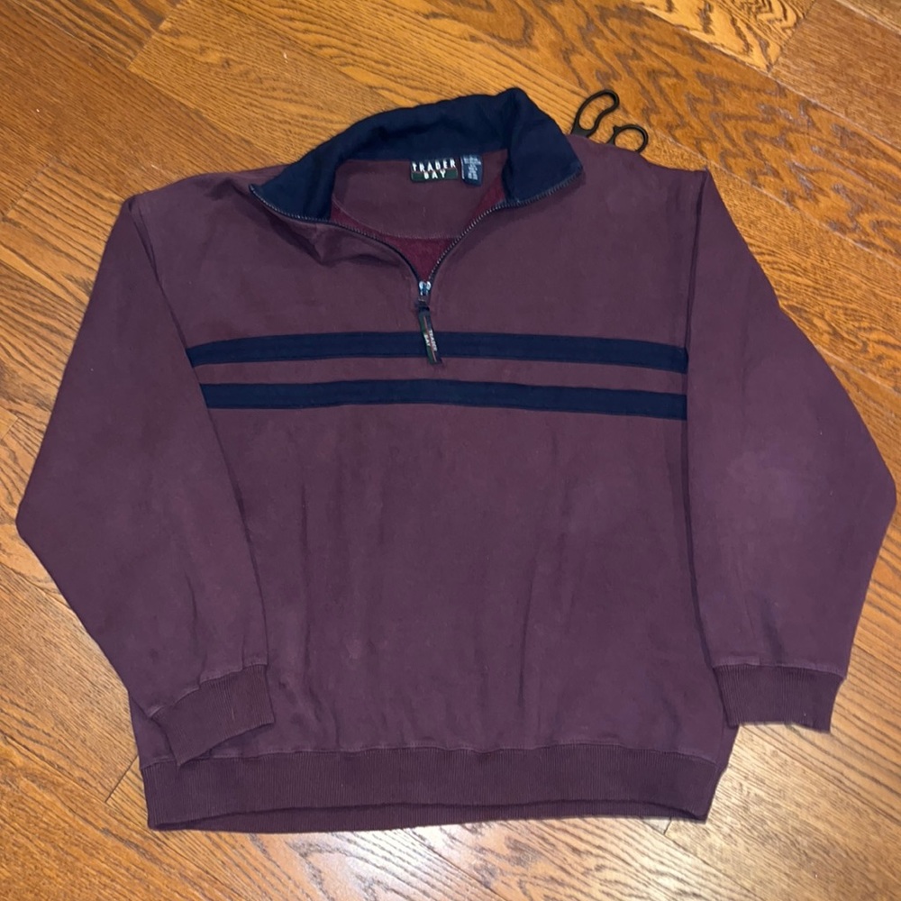 Trader Bay zip neck sweater size mens Large